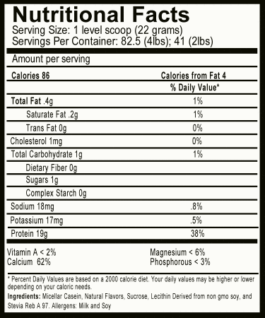 Micellar Casein Nutritional Facts Vanilla Strawberry