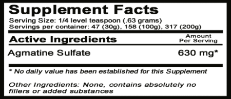 Agmatine Supplement Facts