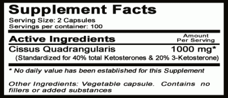 Cissus Quadrangularis Supplement Facts