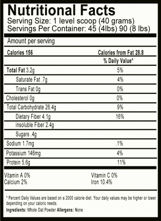 Whole Oat Nutritional Facts